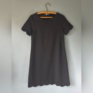 Black Scalloped Hem Dress